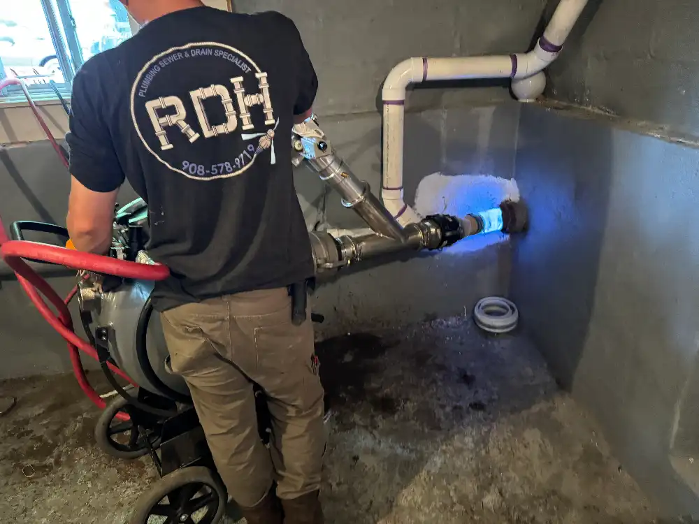 Drain camera checks blockage Drain camera checks blockage