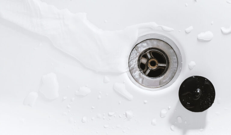Water flowing down the drain