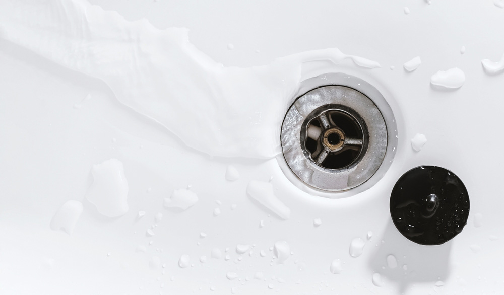 Water flowing down the drain