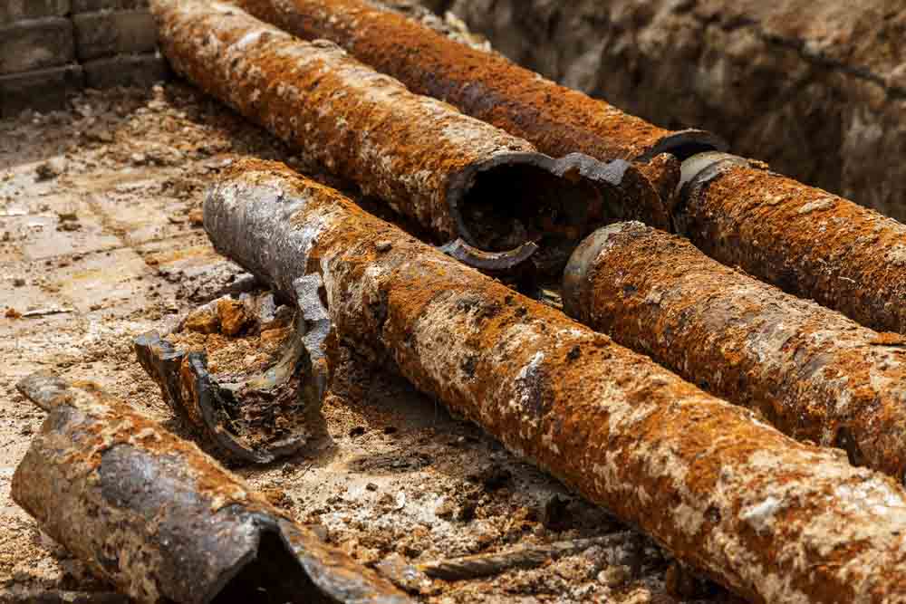 old cast iron pipes