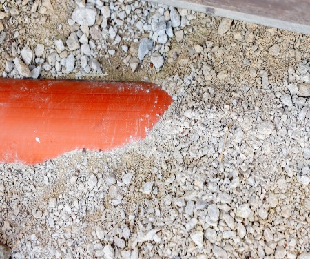 buried underground sewer pipe