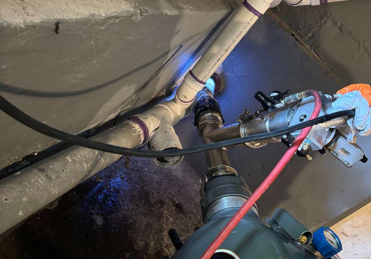CIPP Lining Process with Plumbing Setup