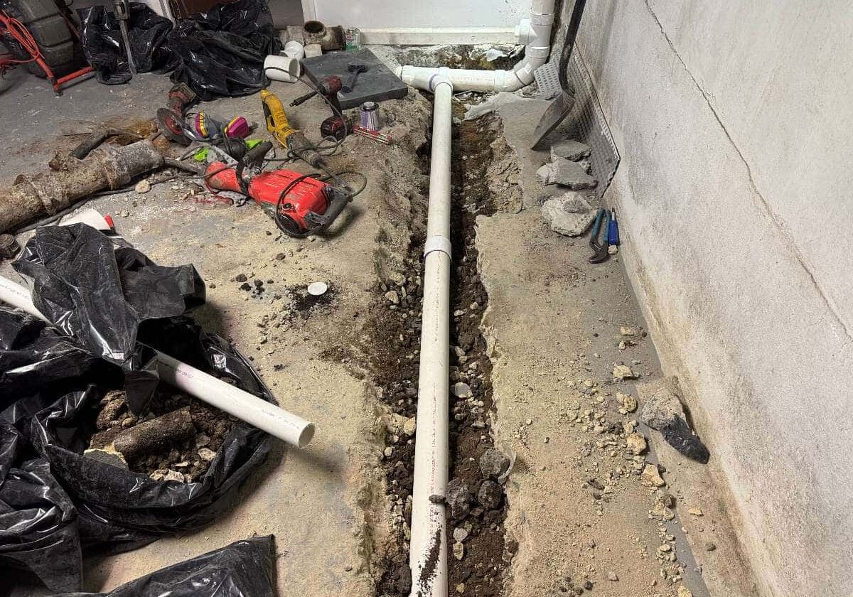 Indoor Pipe Installation and Repair in Progress Indoor Pipe Installation and Repair in Progress